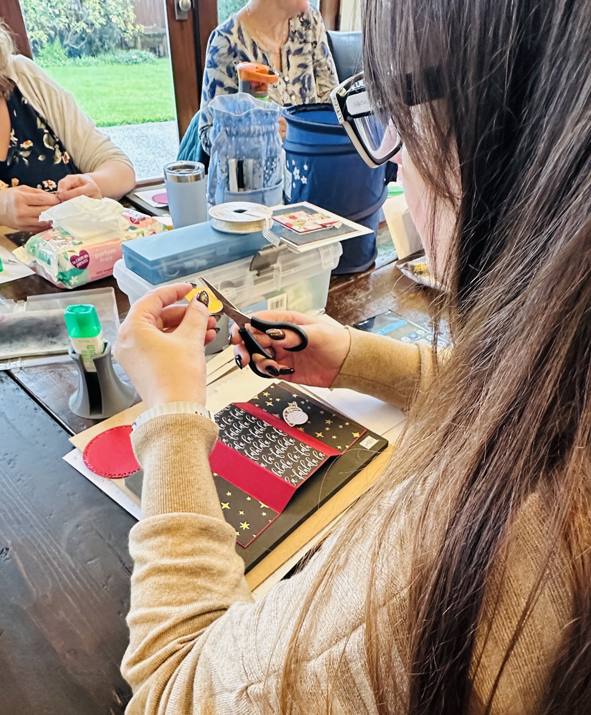 Making cards together at Craft & Chat
