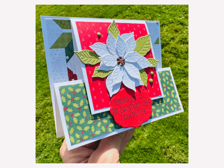 Easy Holiday Fun Fold Card with a Poinsettia